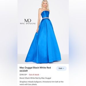 Mac Duggal Blue Strapless Prom Dress